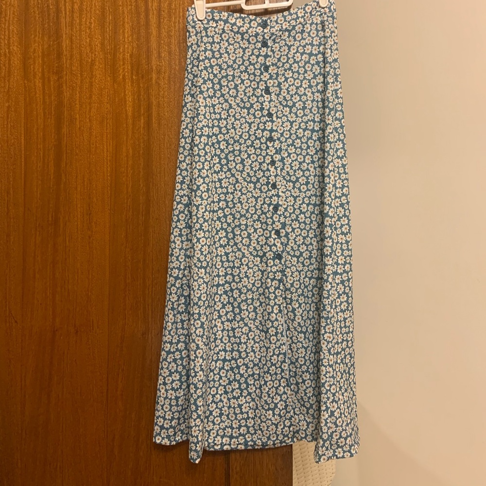 Floral grunge maxi skirt